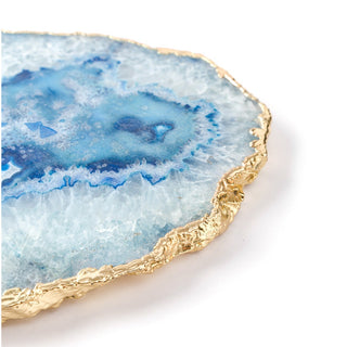 Blue Agate Cheese Board with Gold Trim