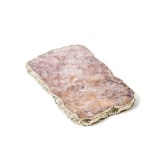 Gold Quartz Agate Cheese Board with Gold Plated